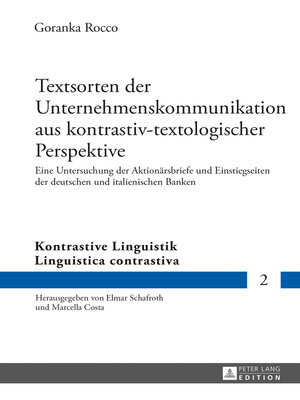 cover image of Textsorten der Unternehmenskommunikation aus kontrastiv-textologischer Perspektive